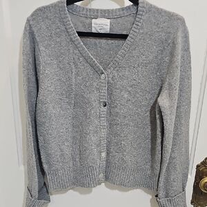 Vero Moda Light Gray V-Neck Button Front Cardigan